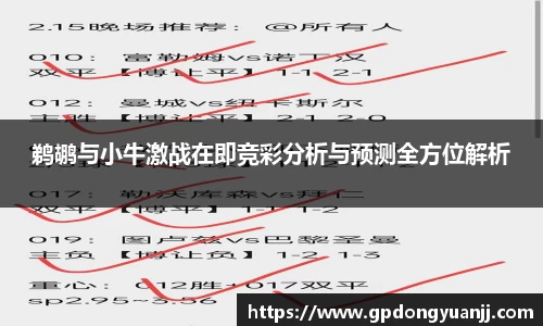 鹈鹕与小牛激战在即竞彩分析与预测全方位解析